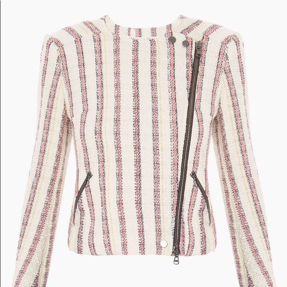 Veronica Beard Stripe Tweed Moto Jacket - Picture 8 of 15